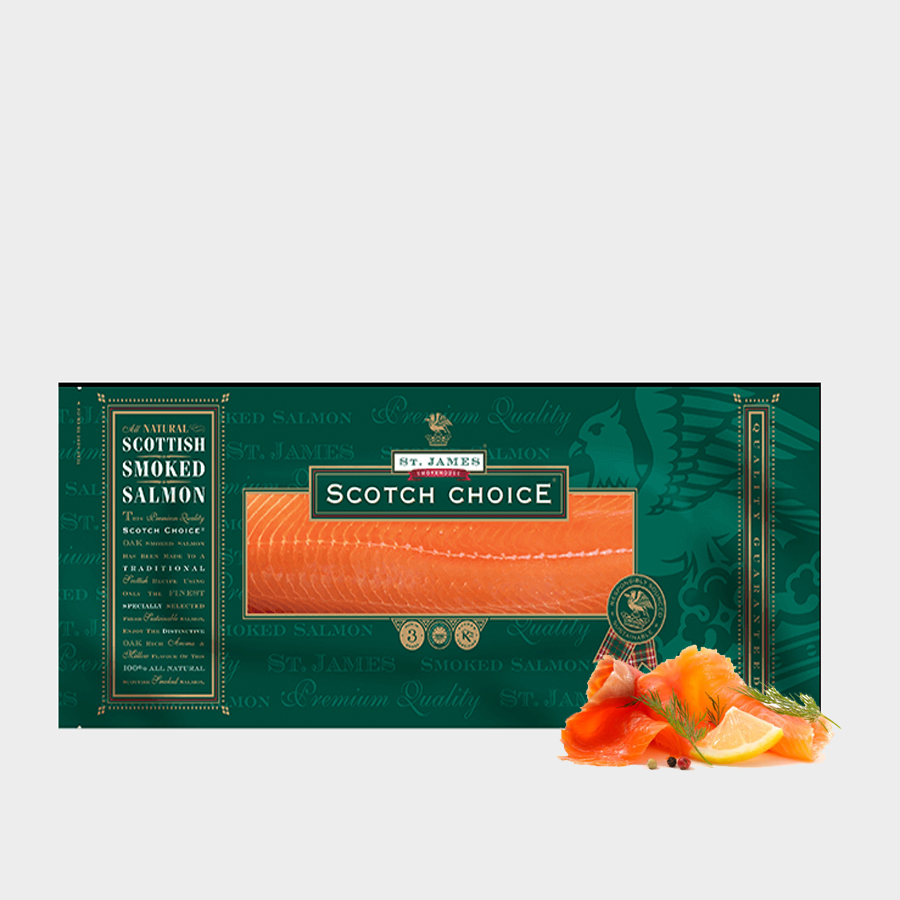 St James Cold Smoked Salmon Sliced Side 1kg