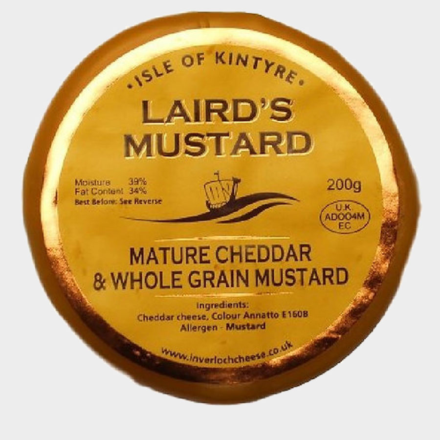 Isle of Kintyre Lairds Mustard Cheese Truckle 200g
