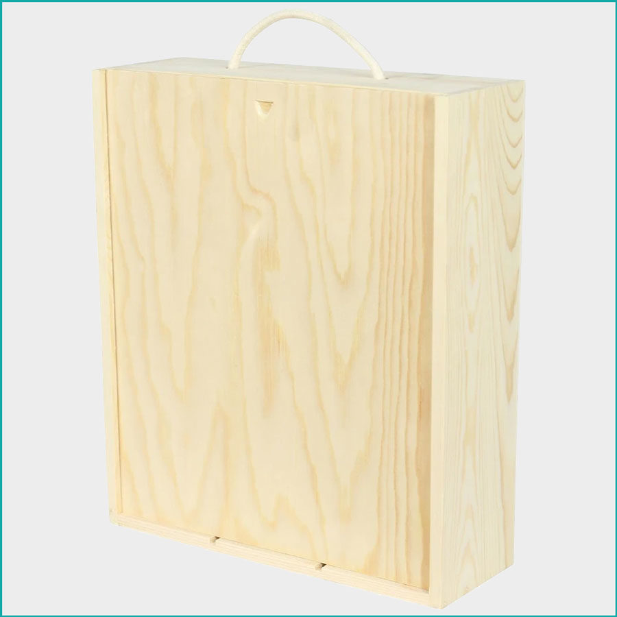 Three Bottle Wooden Box