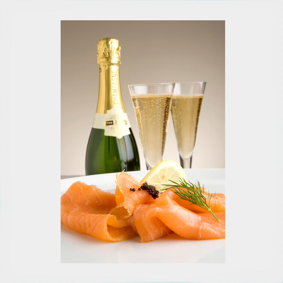 Champagne and Smoked Salmon Gift Boxed