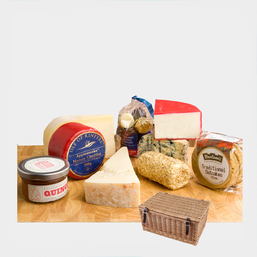 Cheese and Accompaniments Gift in a Basket
