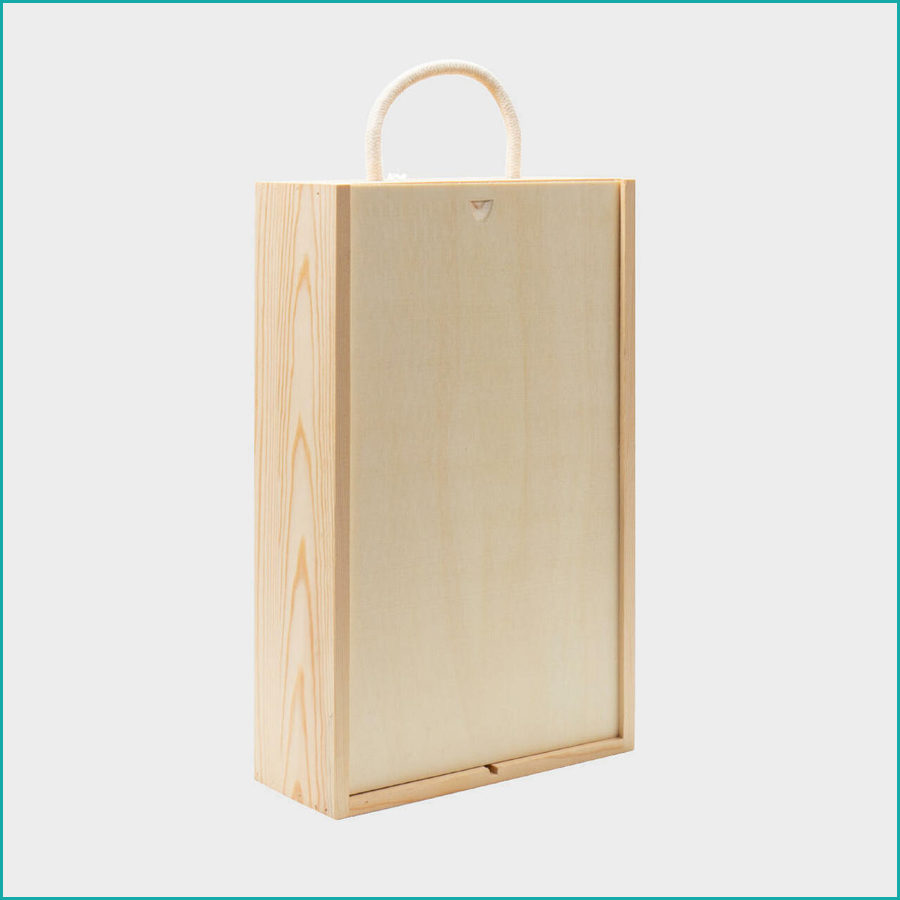 Two Bottle Wooden Box