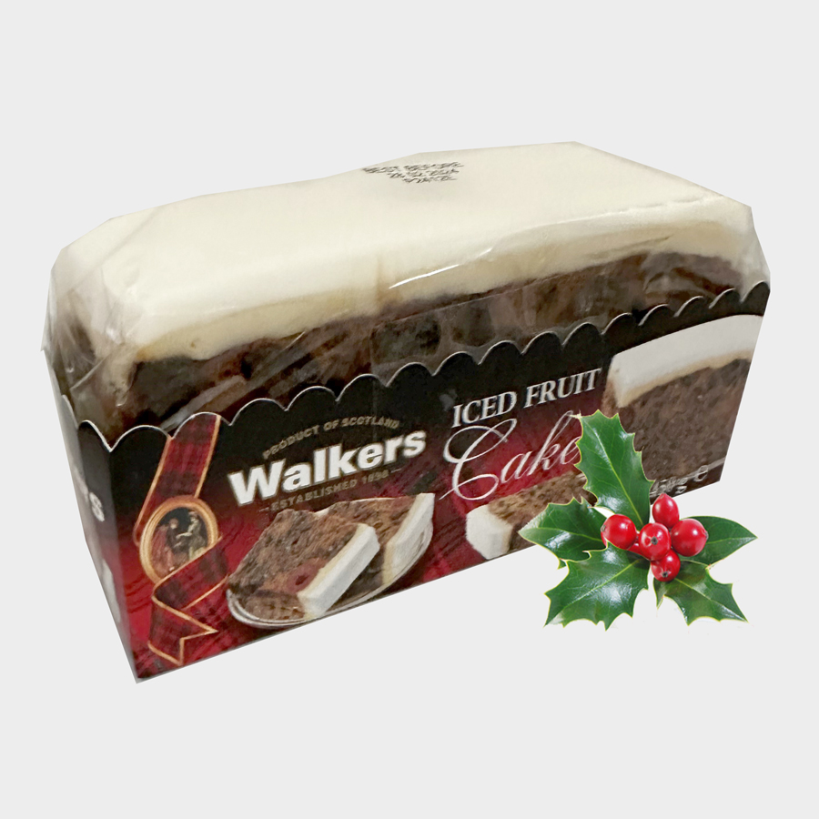 Christmas, Iced Fruit Cake from Walkers 450g