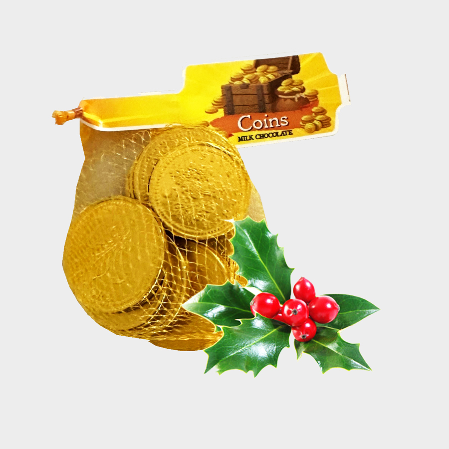 Gold Milk Chocolate Coins 100g