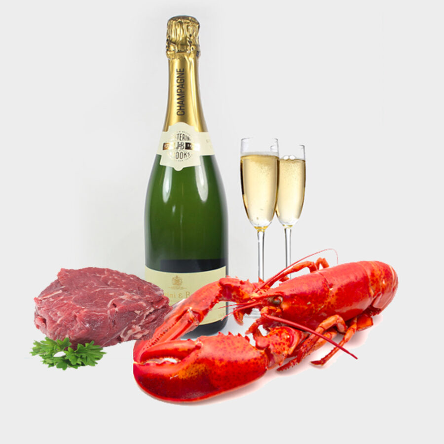 Surf and Turf with Champagne
