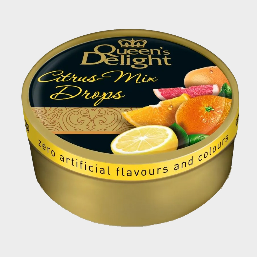 Queens Delight Citrus Mix Drops, Travel Sweets 150g
